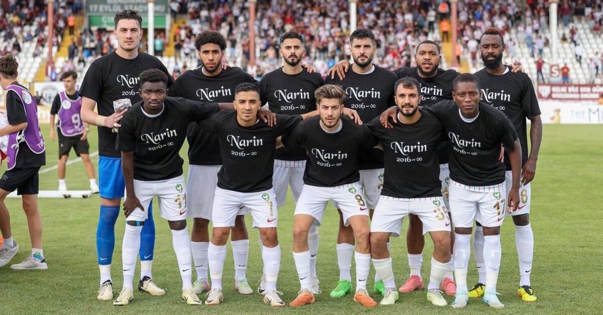 Amedsporlu futbolcular Narin’i andı