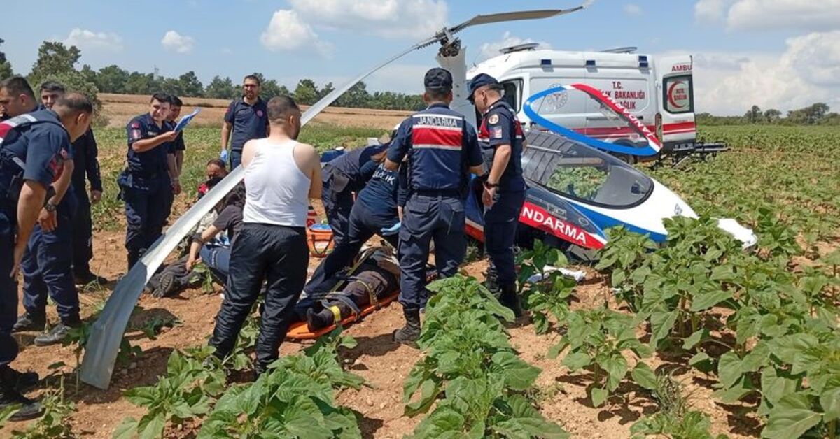 Adana’da jandarma cayrokopteri araziye sert iniş yaptı